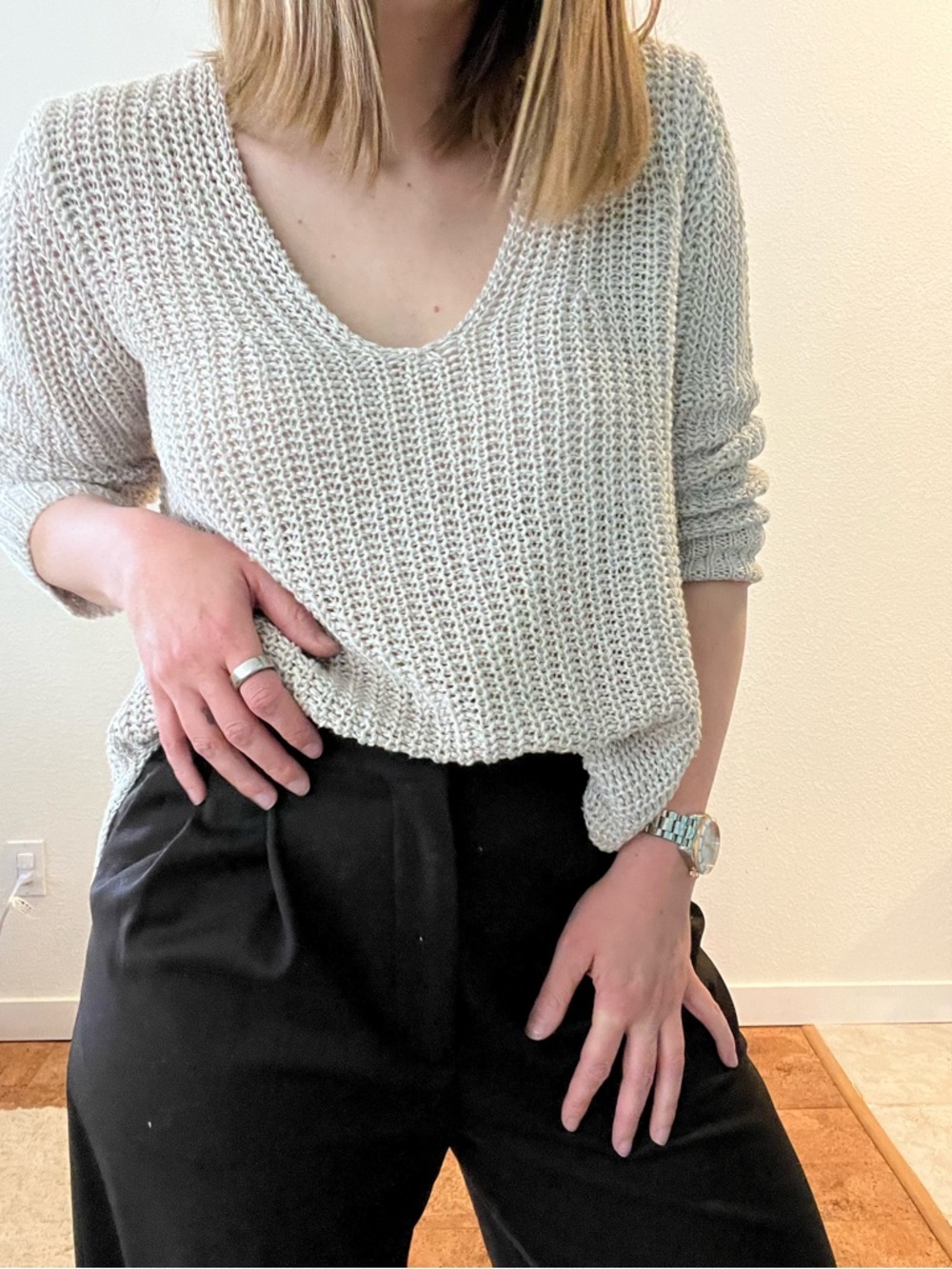 Banana Republic Beige Linen Sweater